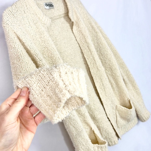 PARTNERS by MERVYNS |🧶Vintage 80s GrannyCore Crewneck Cardigan Pockets Sweater - Picture 5 of 8